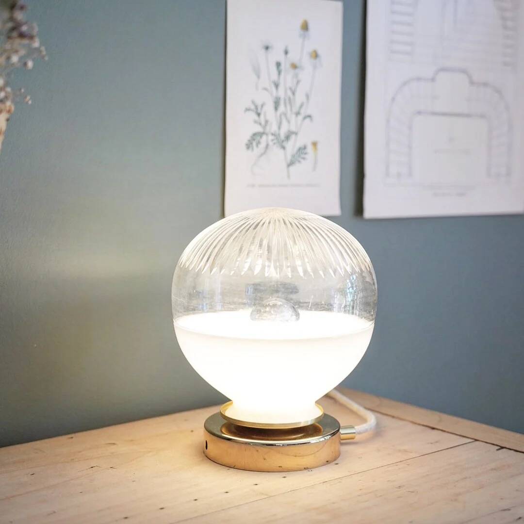 Lampe à poser verre bicolore