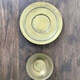 Duo of brass pockets or candle holders