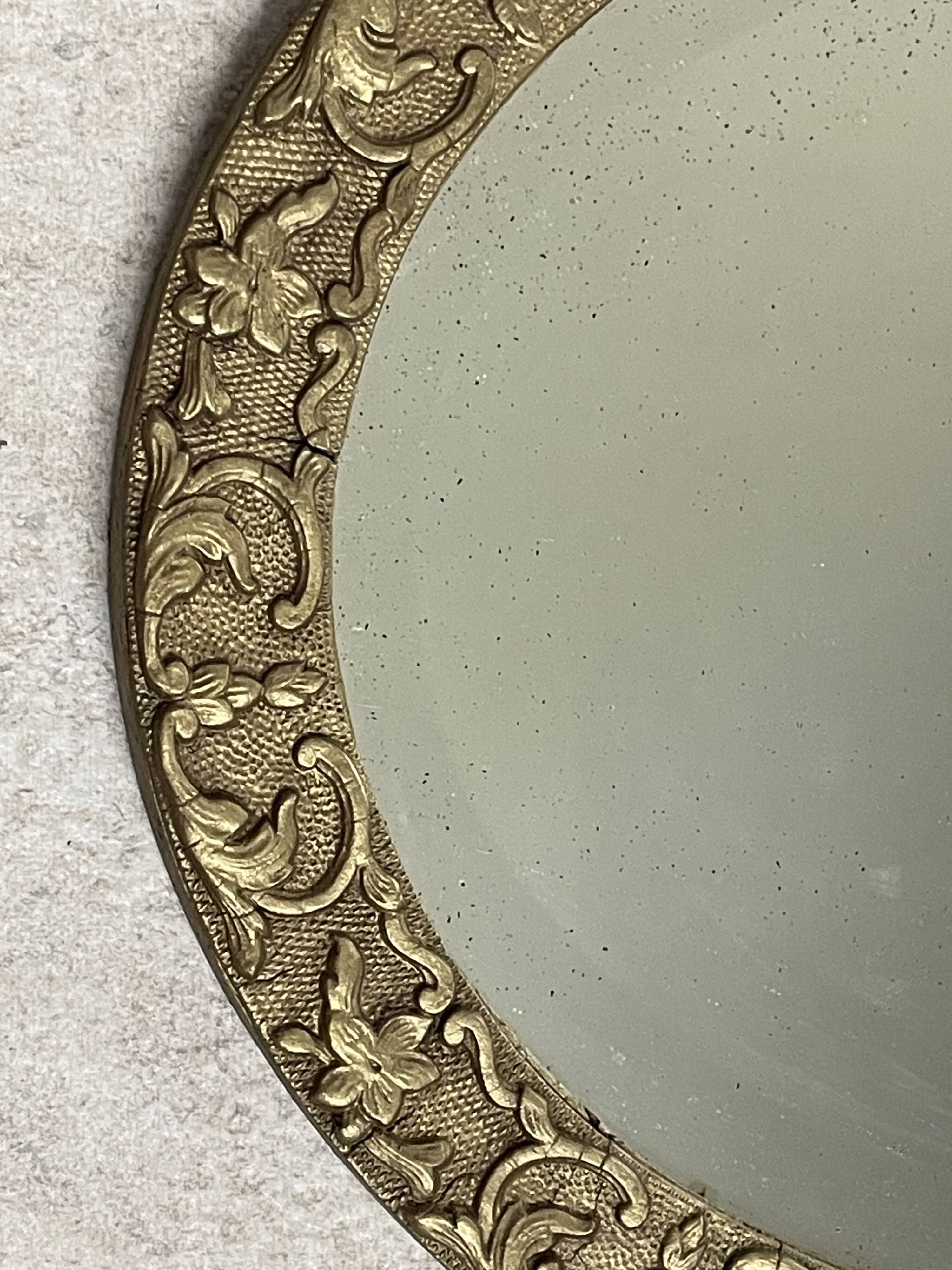 19th century beveled oval mirror