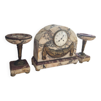 Horloge Garniture De Cheminée Art Déco, XXe Siècle