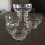Set of 4 engraved crystal bowls - 1920s/1930s