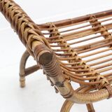 Mid century rattan benches, set of 2