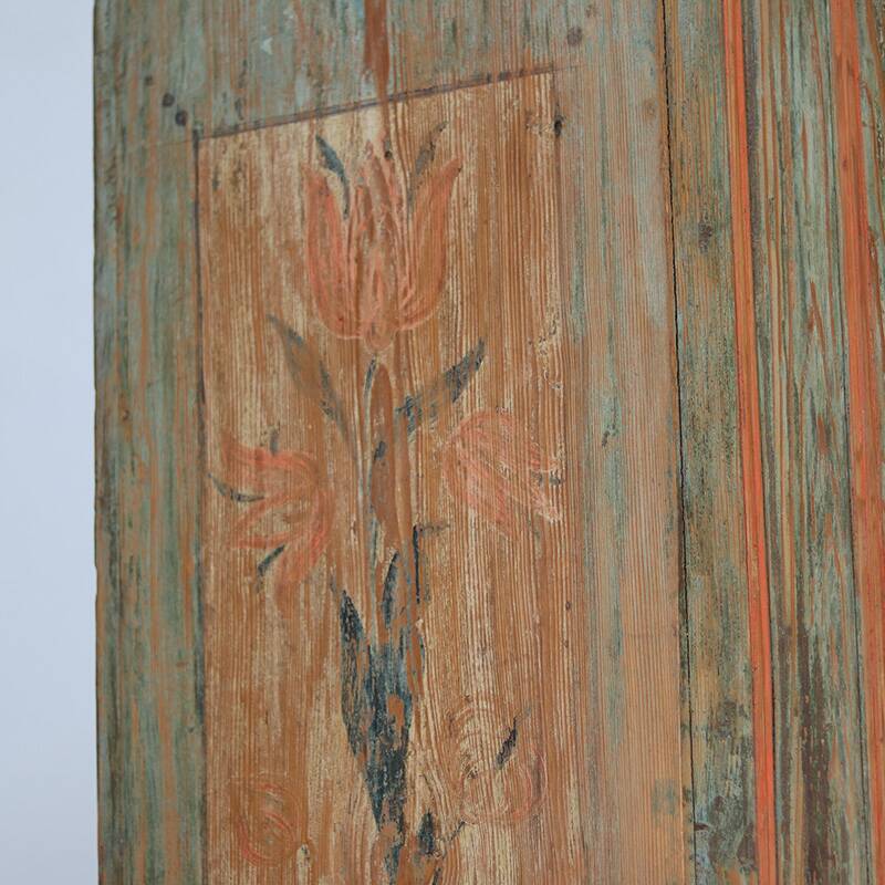 Rustic Farmhouse Painted Folk Art Bridal Cabinet dated 1806