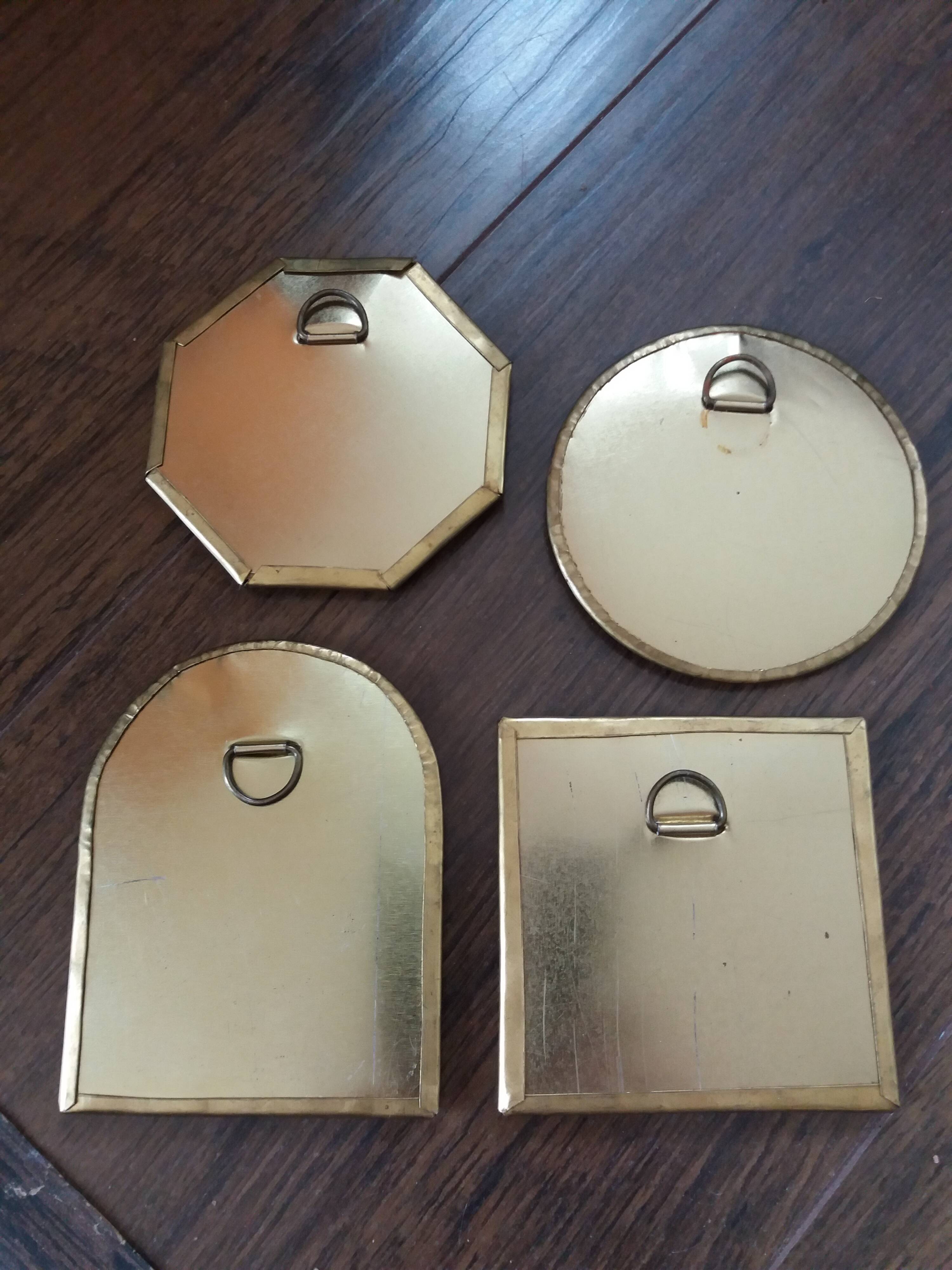 Moroccan brass mirror, set of 4