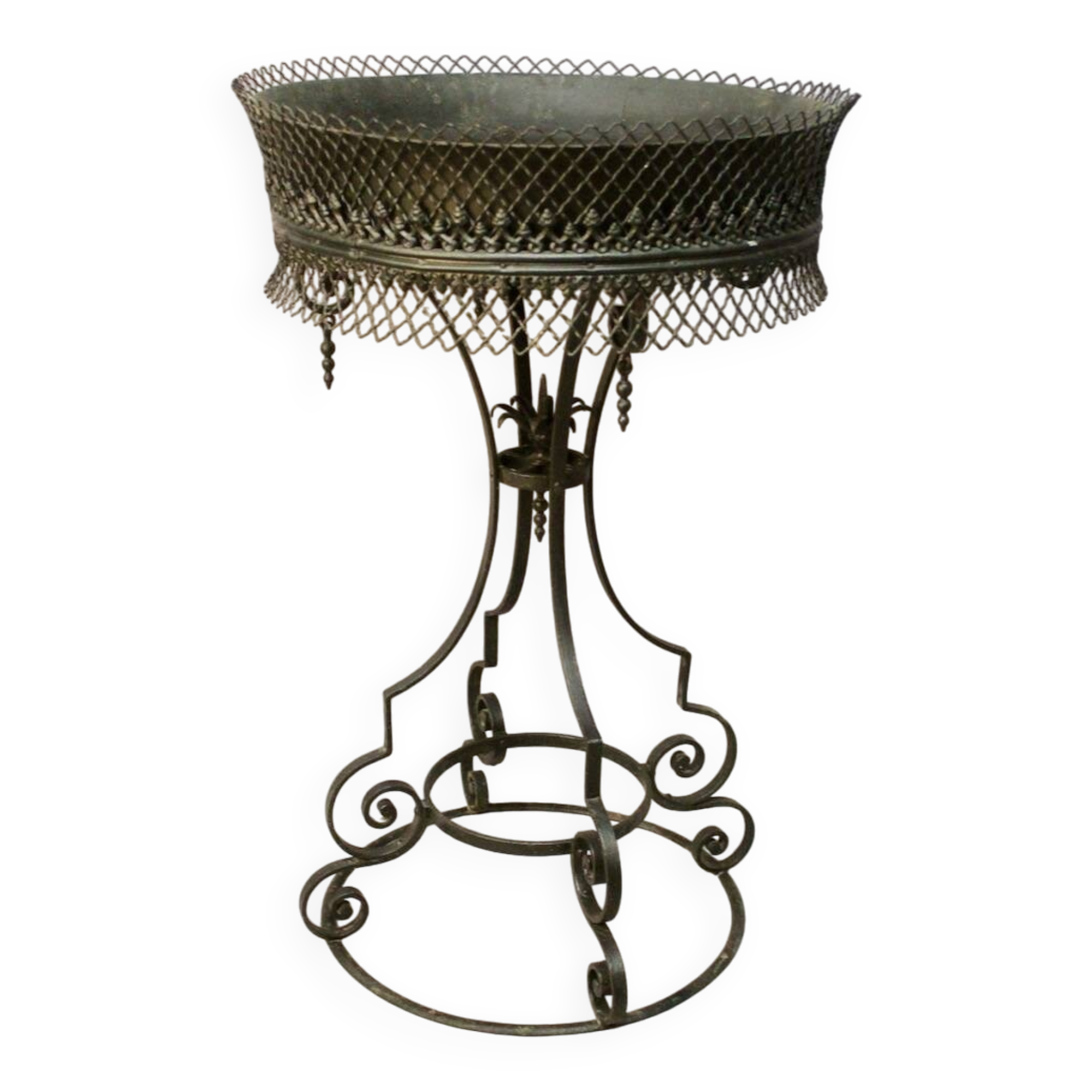 Large wrought iron planter