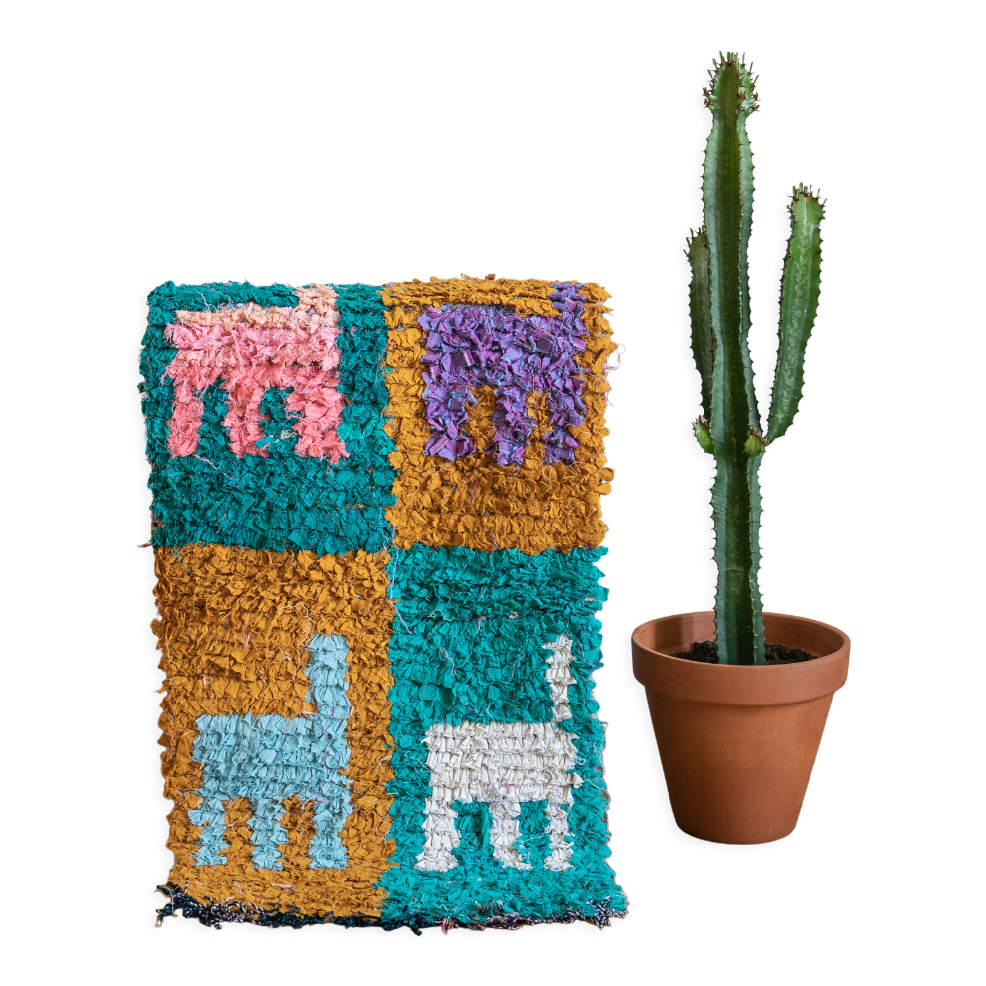 Berber carpet - Boucherouite - 53x102cm