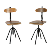 Pair of  swivel chairs industrial black, 1960s