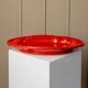 Large vintage oval ceramic platter XL from the 1980s - red glaze - fruit relief - Mid-Century design - Italy