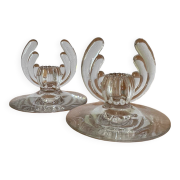 Porte bougies cristal Art Déco