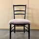 Napoleon III chair in blackened wood and gray cotton