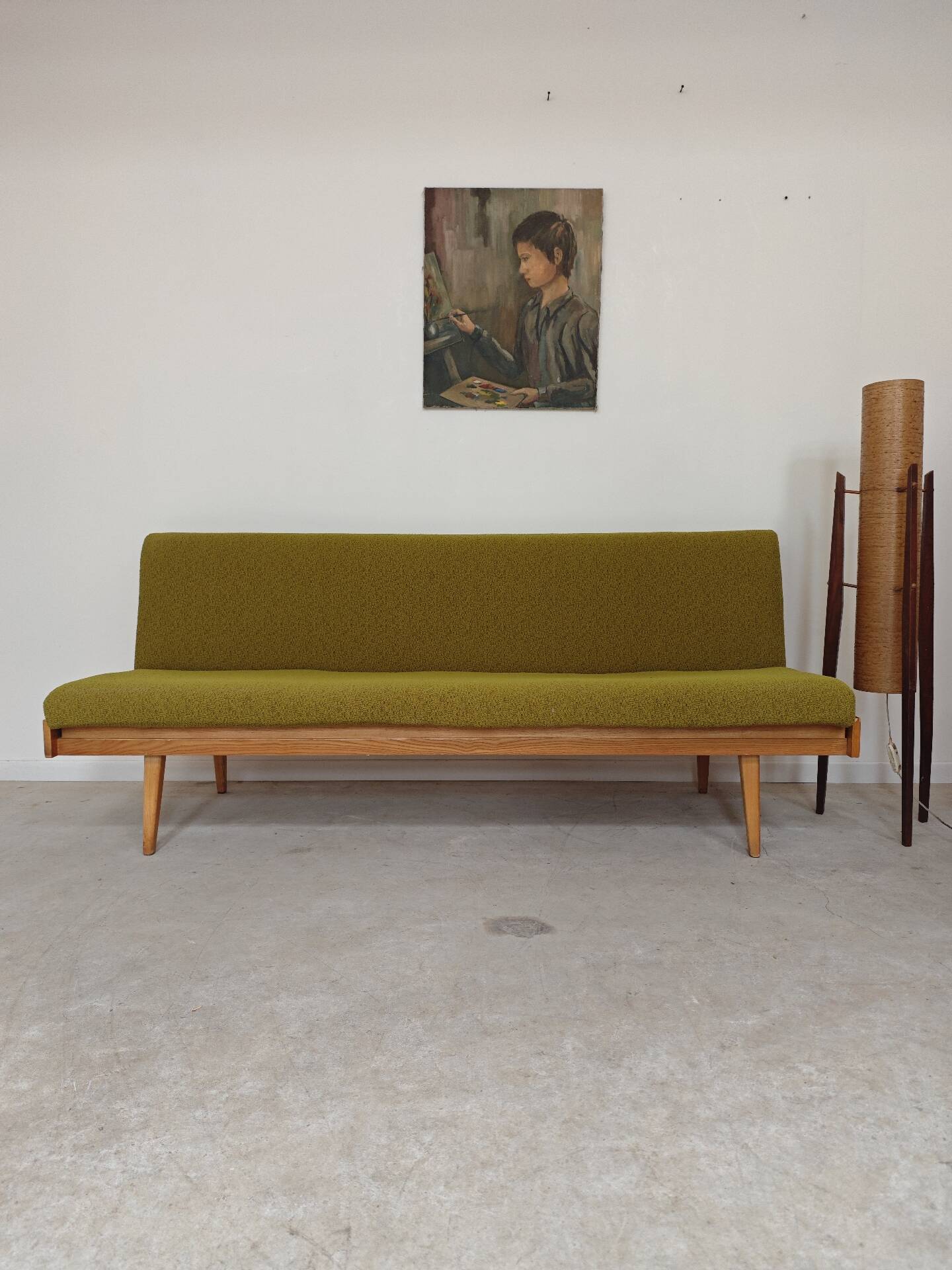 Folding daybed green Interier Praha Ex Czechoslovakia