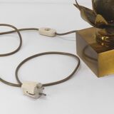 Exotic flower table lamp in solid brass