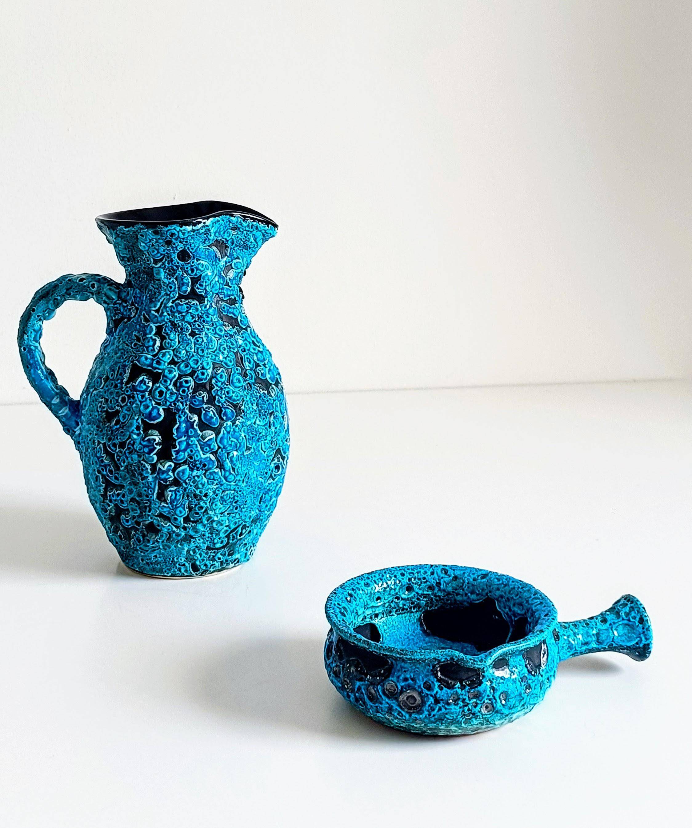 Mid-Century Blue Ceramics by Charles Cart ¨Emaux des Glaciers¨, France, 1960s