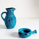 Mid-Century Blue Ceramics by Charles Cart ¨Emaux des Glaciers¨, France, 1960s