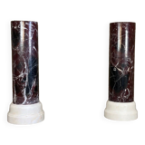 Pair of columns in levanto marble and carrara white circa 1990