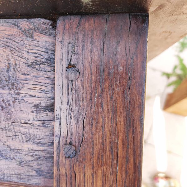 Table de ferme ancienne en chêne massif – bureau rustique Louis XIII