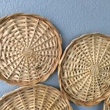 Lot of 4 rattan trays