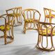 Funky set of five 60s bamboo chairs