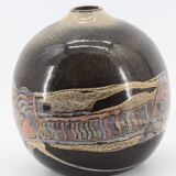 Large vase in enamelled gres
