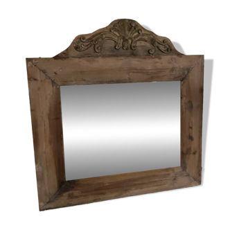 Raw wood mirror