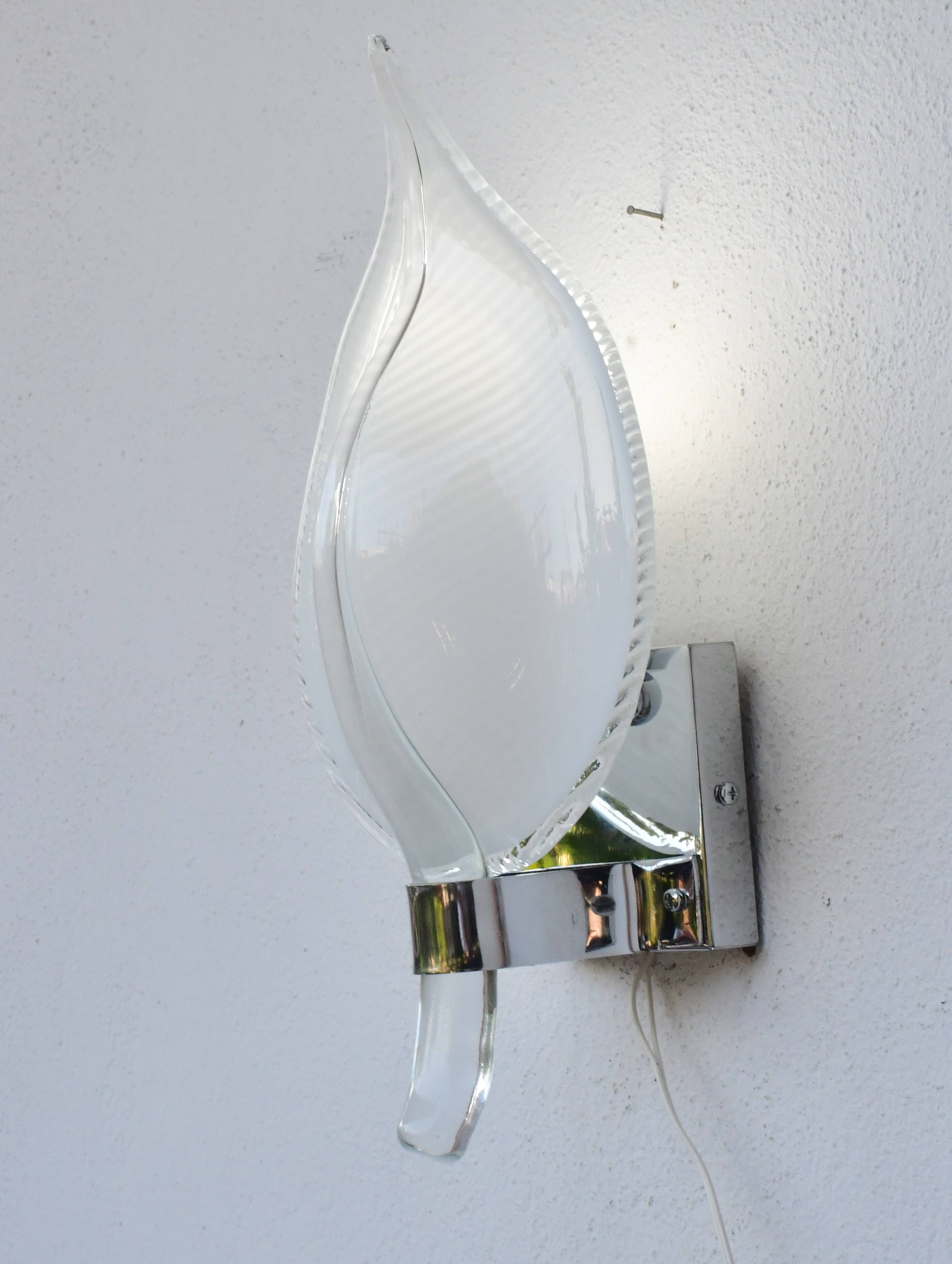 Set of 2 Murano wall lights by Franco Luce, 1970s