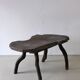 Wabi-sabi rustic dark wood side table | Belgium | Vintage