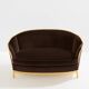 Maurice Dufrène gilded wood bench with brown velvet 1925