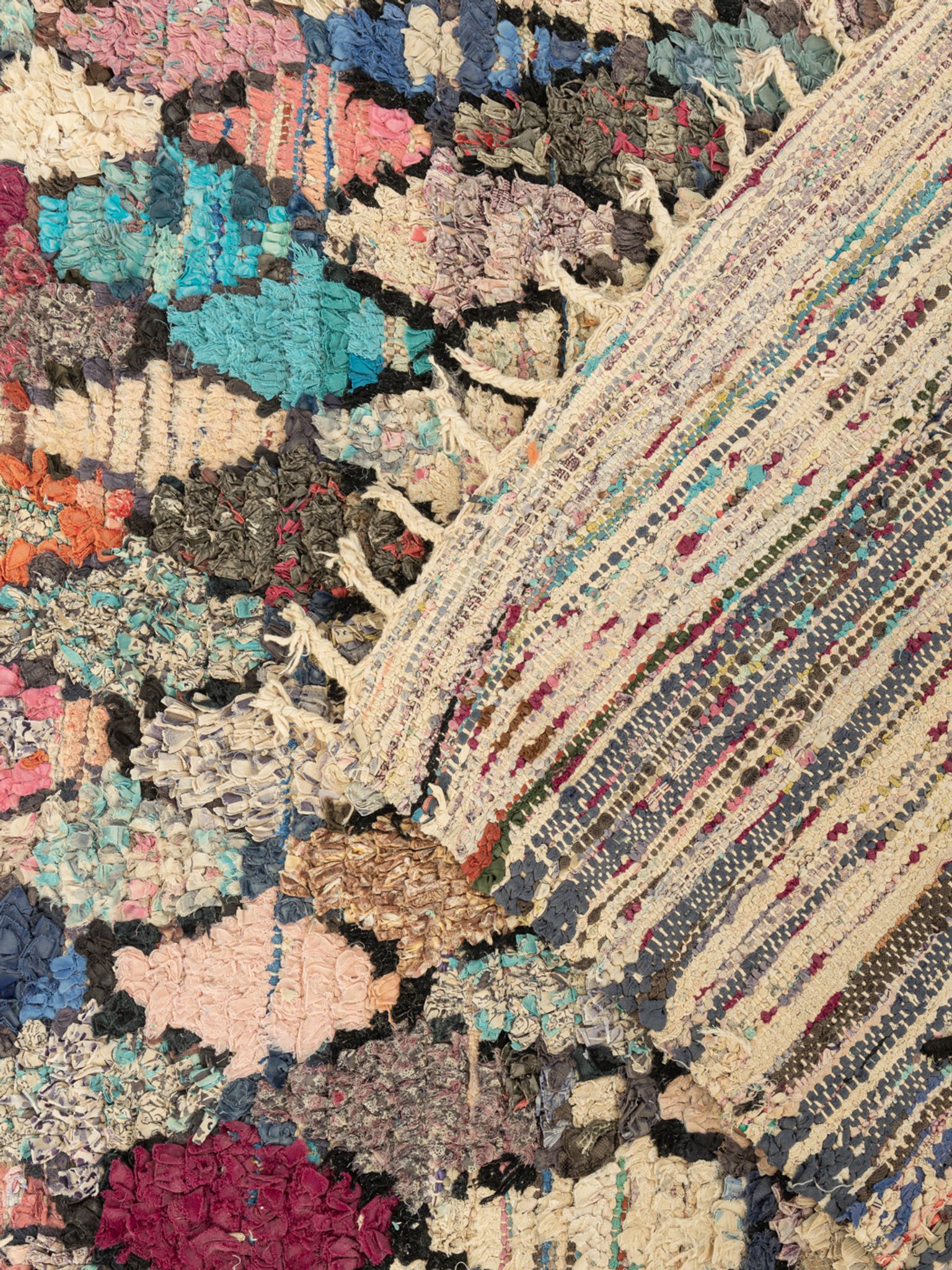 Tapis berbère, vintage boucherouite, 90 x 263