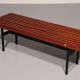 Banc en teck et métal, fabriqué en Italie, années 1970