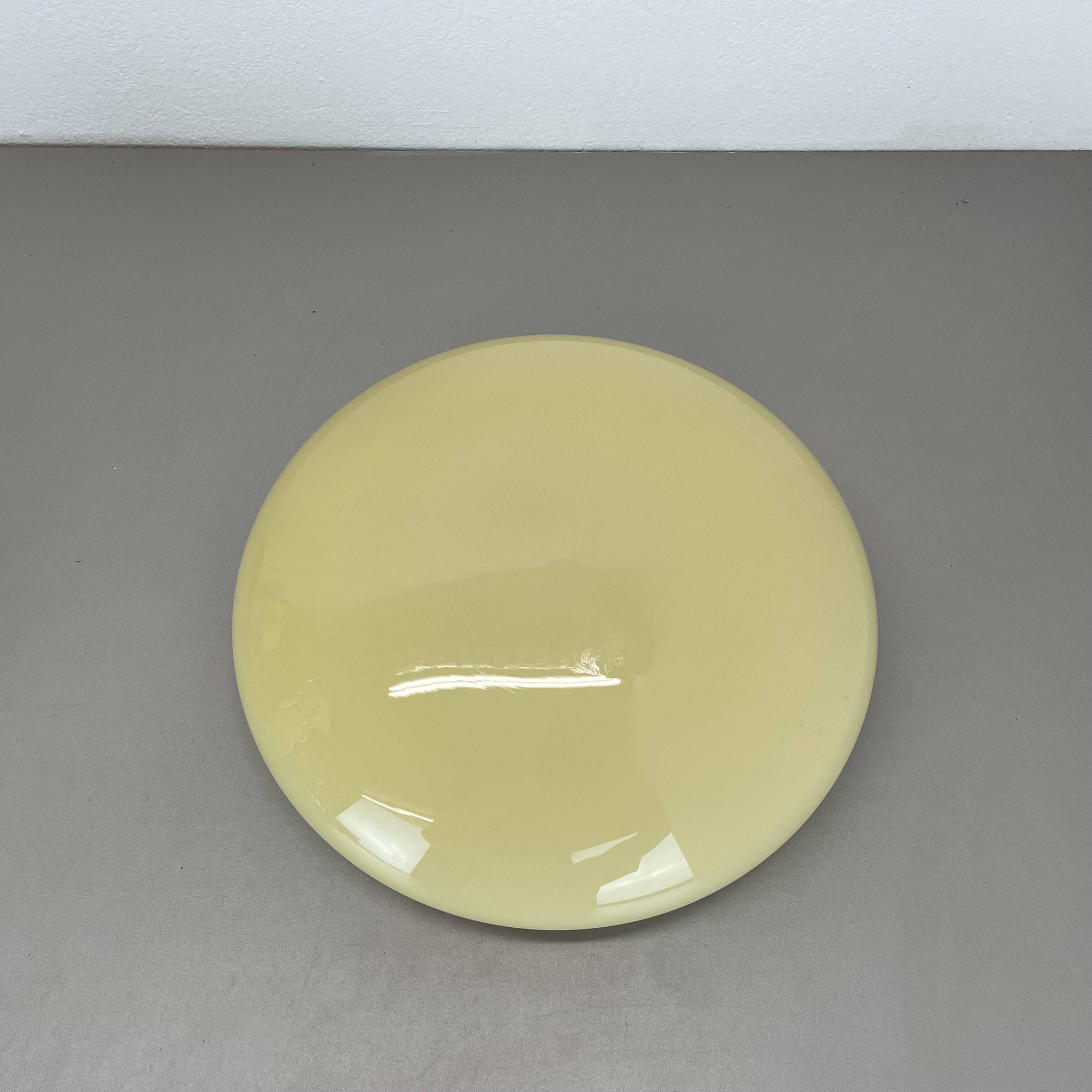 Large modernist art deco metal plafoniere ceiling flushmount light, france