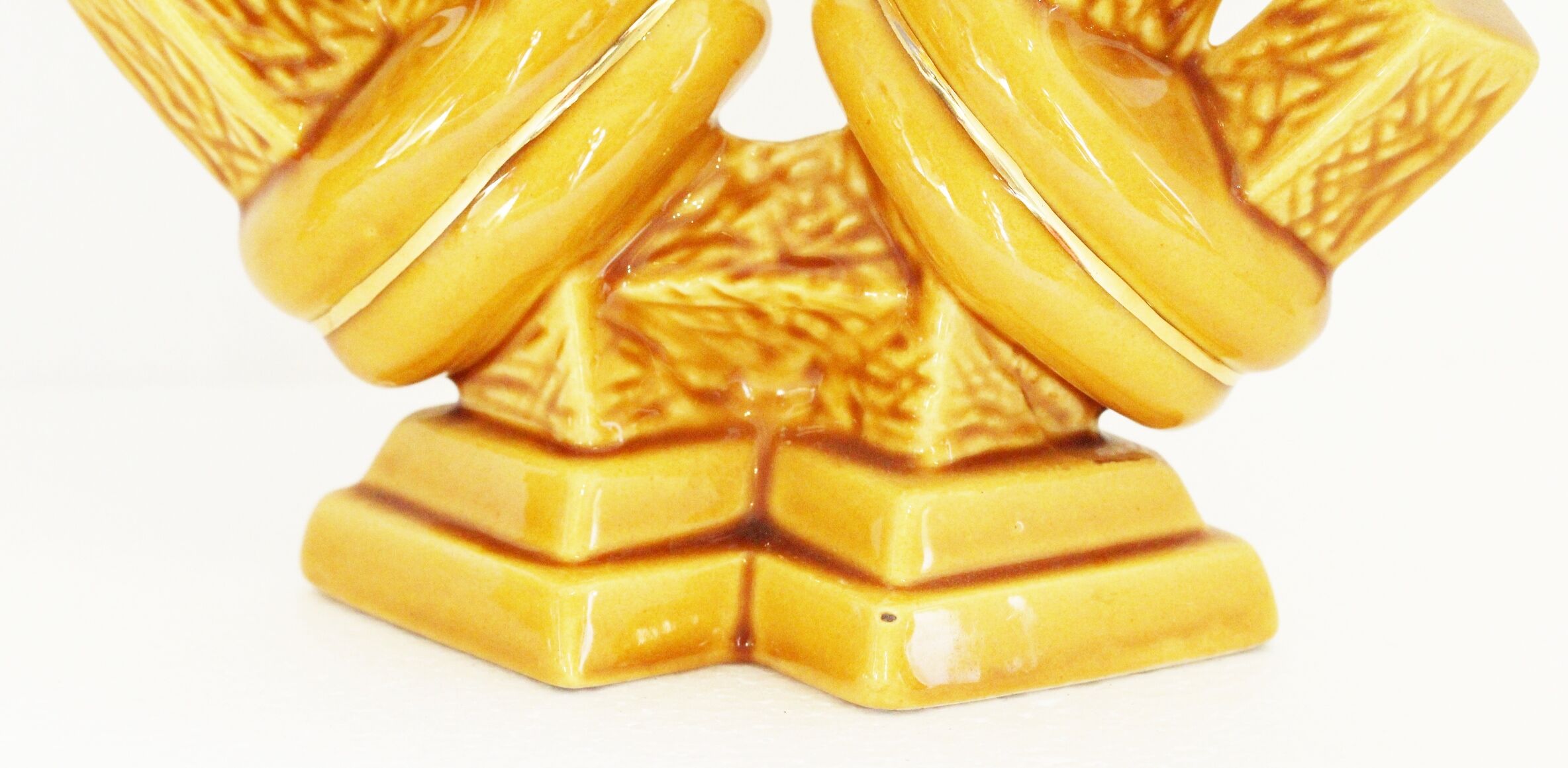 Pair of ceramic candlestick lamps