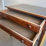 Vintage oak high table / drawing table with deep drawers