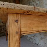 Farmhouse table in raw wood