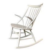 Wooden Rocking chair by Illum Wikkelsø for Niels Eilersen, Denmark 1950s