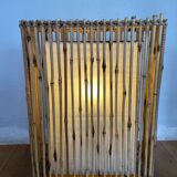 Pair of bamboo and canvas lamps year 70-80