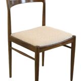 Suite de 4 chaises en palissandre et tissu