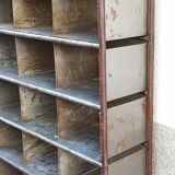 Shelf with metal lockers