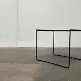 Postmodern perforated metal nesting side table from Ikea, 1980s.