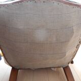 Voltaire armchair in fine green velvet, late 19th - early 20th century.