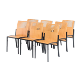 Ensemble de 7 chaises Robert vintage par Thomas Albrecht pour Atoll, Allemagne 1980