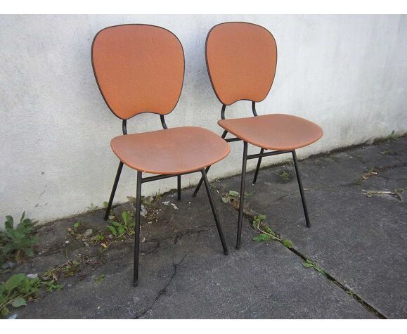 Metal & skaï chairs 60s