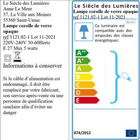 Opaque glass corolla lamp - switch socket
