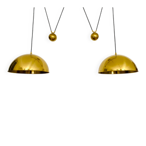 Lampe suspendue en laiton - double