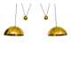 Lampe suspendue en laiton Posa44 double réglable par Florian Schulz