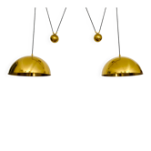 Lampe suspendue en laiton Posa44 double réglable par Florian Schulz