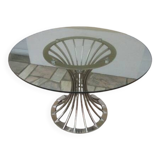Circular glass dining table in the style of Gastone RINALDI - 70'