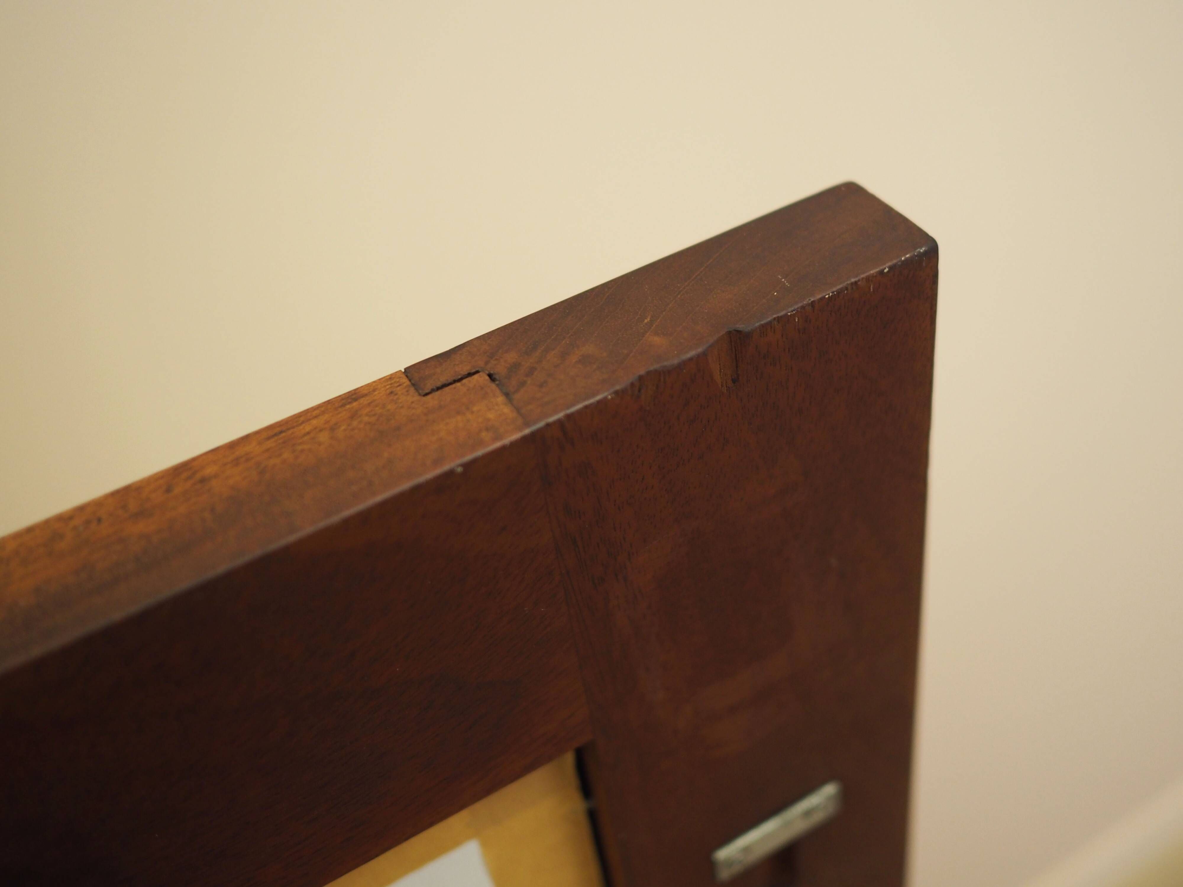 Danish mahogany mirror with shelf, 1970s