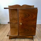 Veneer bedside table and handle flower art deco 30s