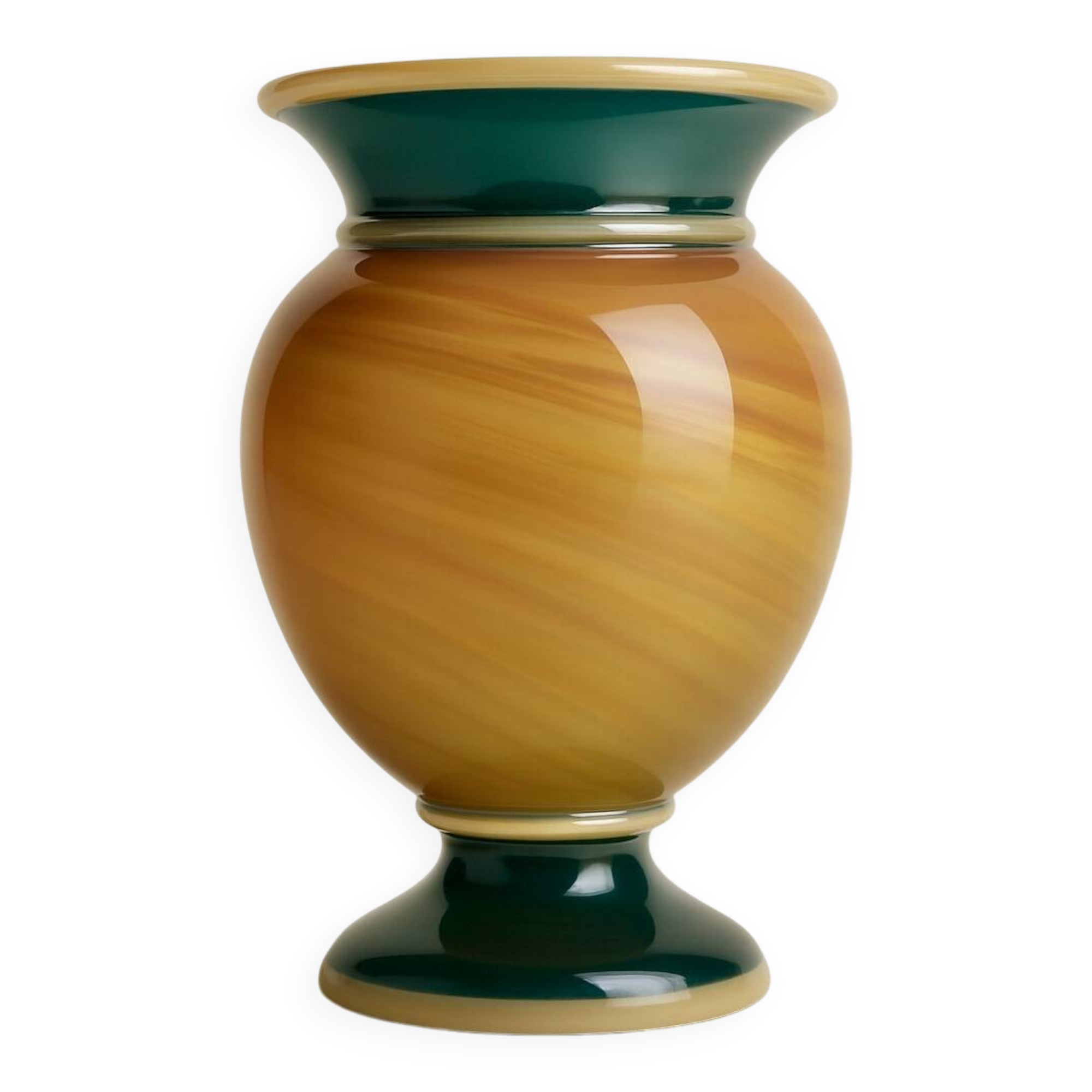 Antique marbled blown crystal vase