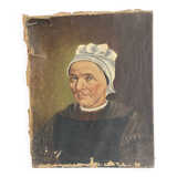 Portrait de femme à la coiffe XIX e